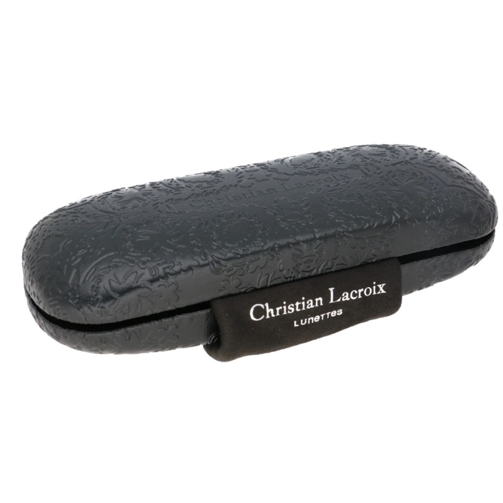 Christian Lacroix Black Embossed Eyeglass Case